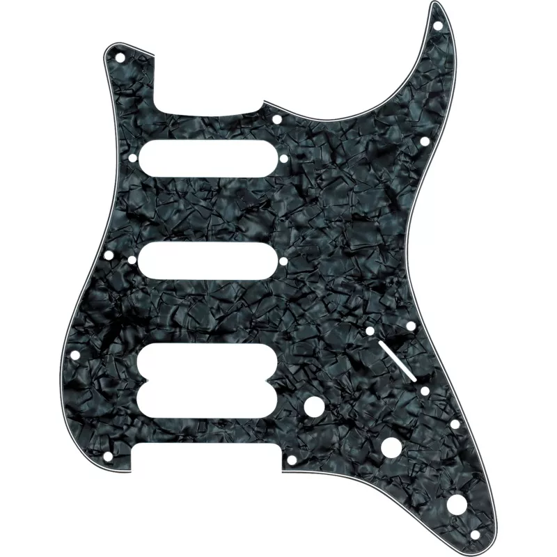 11-Hole Modern-Style H/S/S Ultra Series Stratocaster Pickguard Black Moto