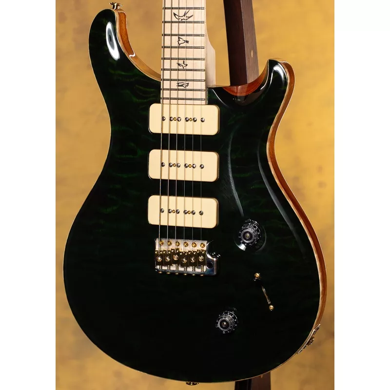 2010-prs-custom-22-soapbar-evergreen-quilted-10-top 2010 PRS Custom 22 Soapbar Evergreen Quilted 10 Top