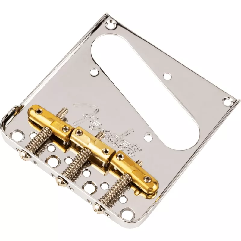 3-saddle-top-load-string-through-tele-bridge-with-compensated-brass-bullet-saddl 3-Saddle Top-Load/String-Through Tele Bridge with Compensated Brass “Bullet” Saddles Chrome