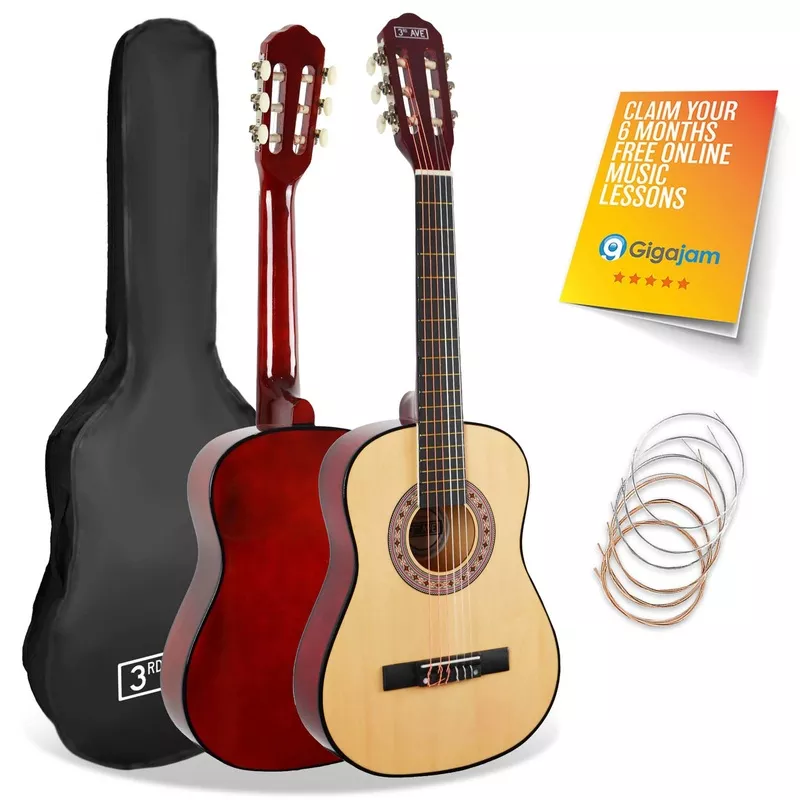 3rd-avenue-1-2-size-classical-guitar-pack-natural 3rd Avenue 1/2 Size Classical Guitar Pack Natural