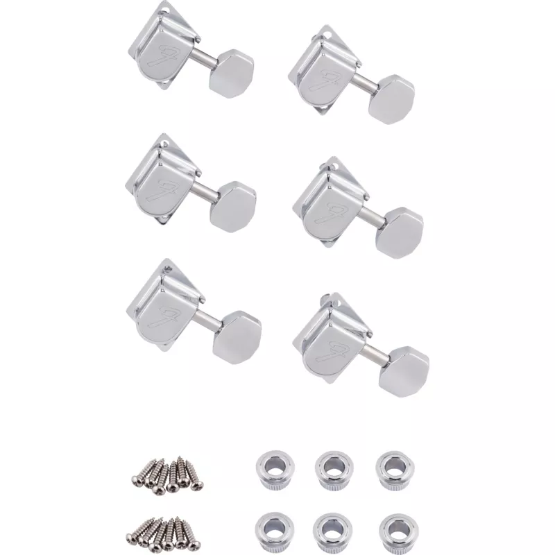 70s-f-style-stratocaster-telecaster-tuning-machine-set-chrome 70s F Style Stratocaster-Telecaster Tuning Machine Set Chrome