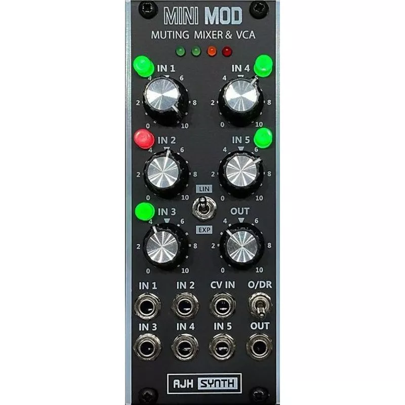 ajh-synth-minimod-muting-mixer-vca-black AJH SYNTH MINIMOD MUTING MIXER & VCA BLACK