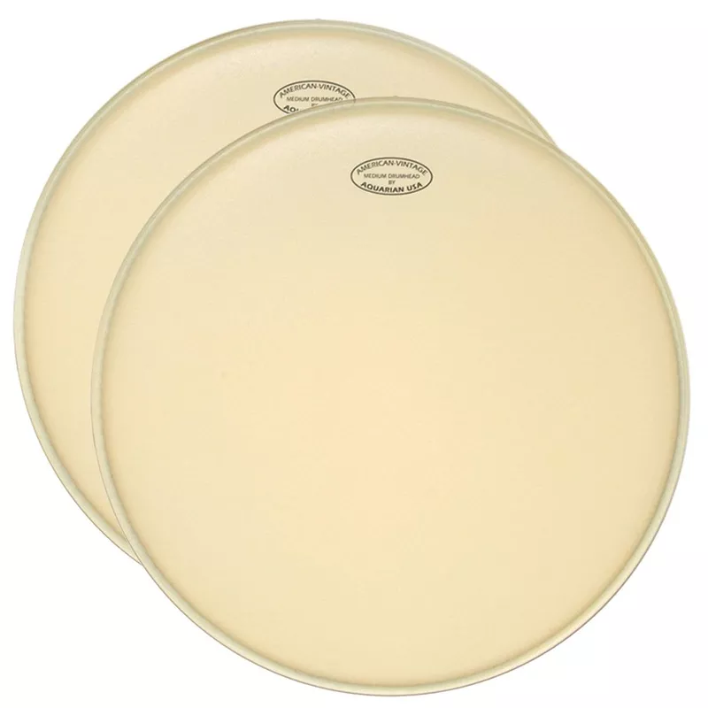 Aquarian 22″ American Vintage Medium Bass Drum Head (2 Pack Bundle)