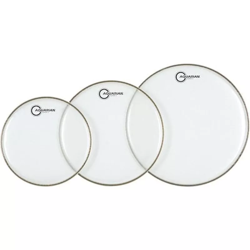 aquarian-super-2-clear-drumhead-pack-10-12-16 Aquarian Super 2 Clear Drumhead Pack 10/12/16