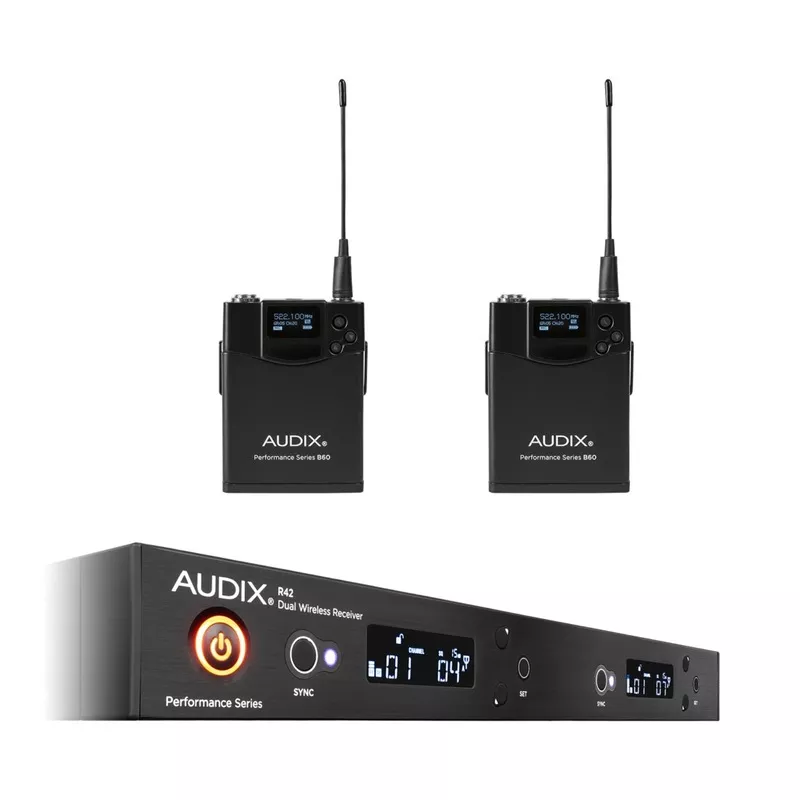 audix-ap42bpa-dual-bodypack-wireless-microphone-system-b-band Audix AP42BPA Dual Bodypack Wireless Microphone System – B Band