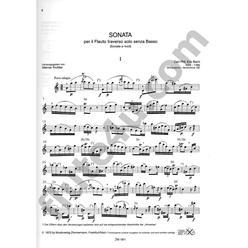 Bach, CPE :: Sonate a-moll [Sonata in A minor]