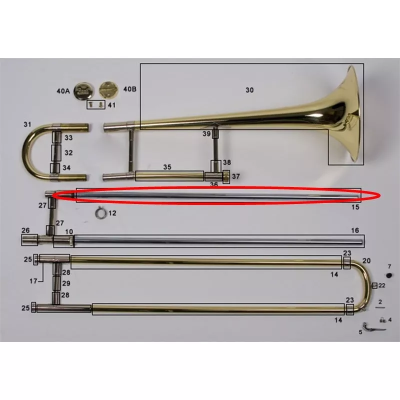 bach-stradivarius-model-16-tenor-trombone-upper-inside-slide-tube Bach Stradivarius Model 16 Tenor Trombone Upper Inside Slide Tube