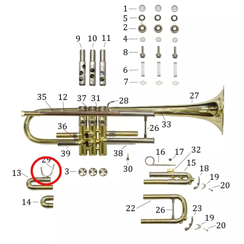 Bach Trumpet Model TR500 Thumb Hook