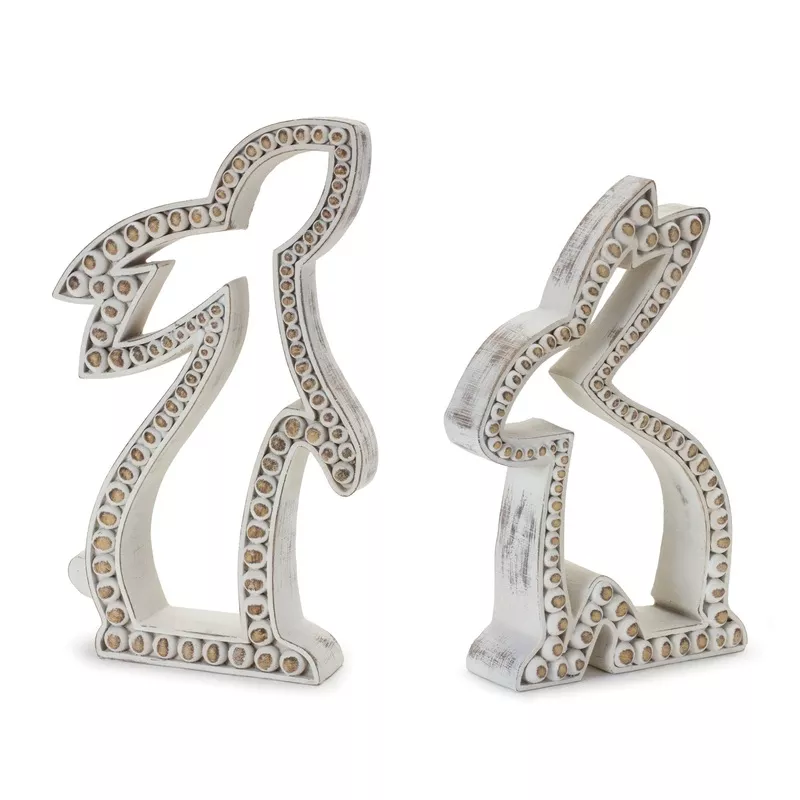 beaded-rabbit-outline-dcor-set-2 Beaded Rabbit Outline Dcor (Set of 2)