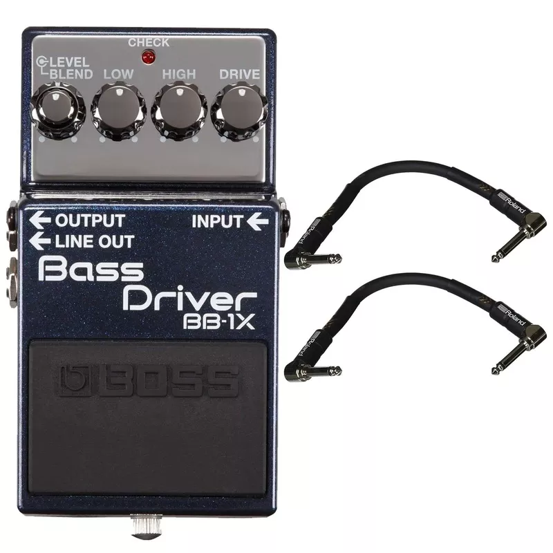 boss-bb-1x-bass-driver-bundle-w-2-roland-black-series-6-inch-patch-cables Boss BB-1X Bass Driver Bundle w/ 2 Roland Black Series 6 inch Patch Cables