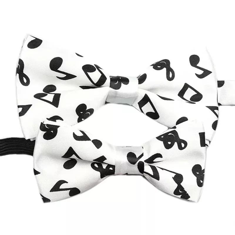 bow-tie-white-with-black-music-notes Bow Tie – White with Black Music Notes