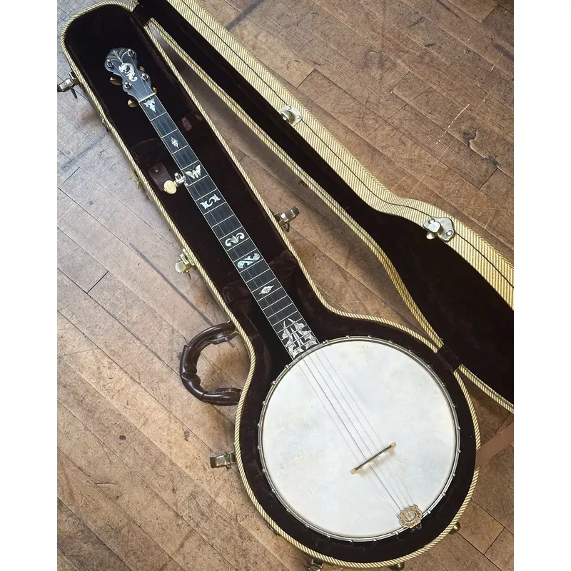 c-fairbanks-custom-open-back-banjo-case-1890s A. C. Fairbanks Custom Open Back Banjo and Case (1890s)