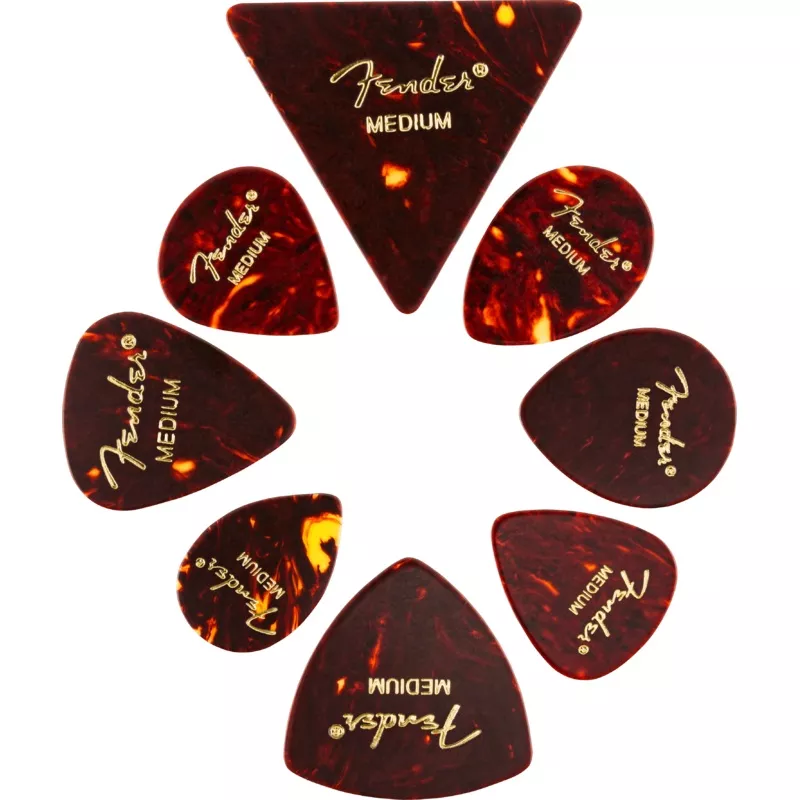 classic-celluloid-picks-shape-medley-8-pack-tortoise-shell Classic Celluloid Picks, Shape Medley – 8 Pack Tortoise Shell