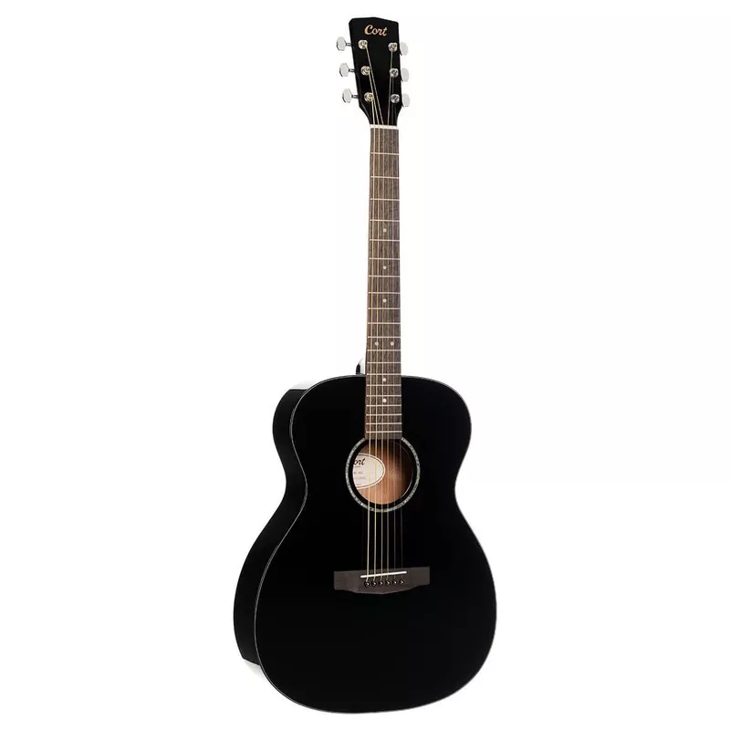 Cort L60 OM Acoustic Guitar Solid Spruce Top – Black Gloss