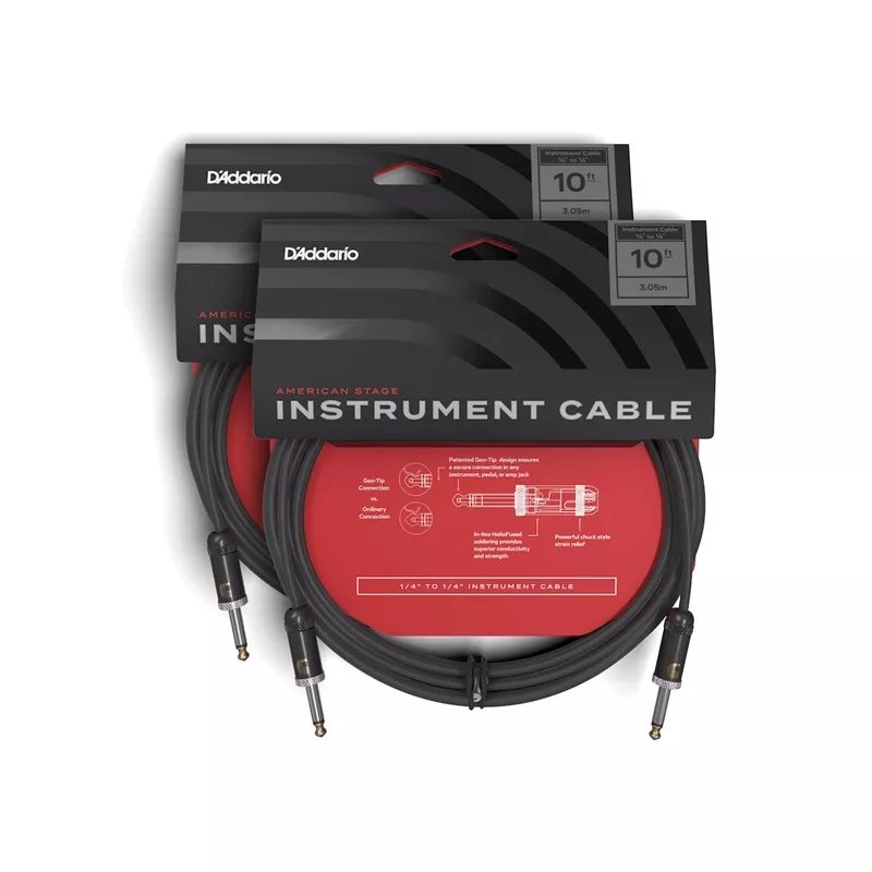 d-addario-american-stage-instrument-cable-10-2-pack-bundle D’Addario American Stage Instrument Cable 10′ 2 Pack Bundle