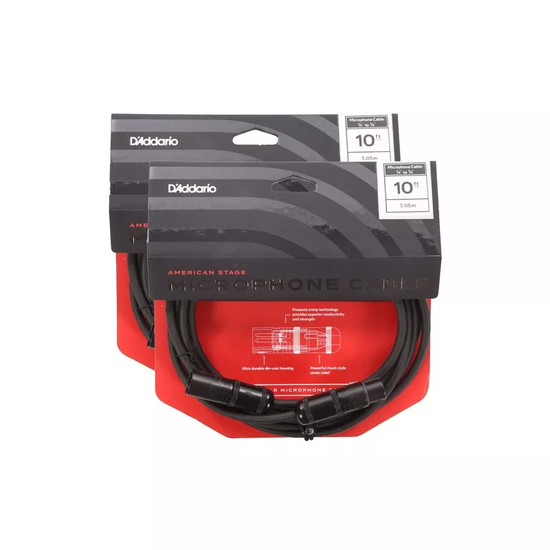 d-addario-american-stage-xlr-microphone-cable-10-2-pack-bundle D’Addario American Stage XLR Microphone Cable 10′ 2 Pack Bundle