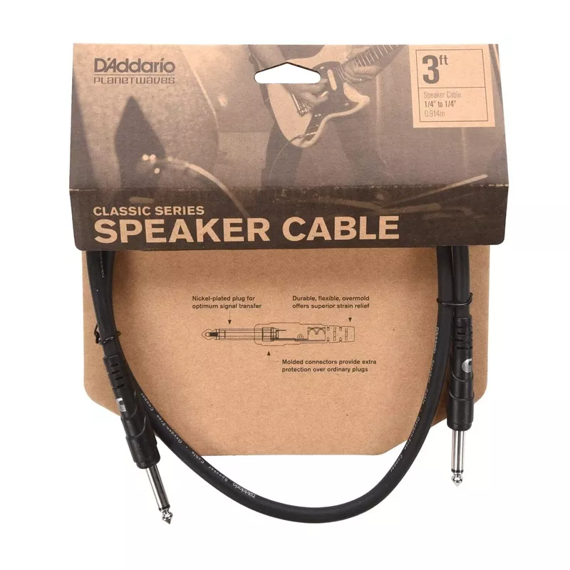 D’Addario Classic 1/4″ Speaker Cable 3′