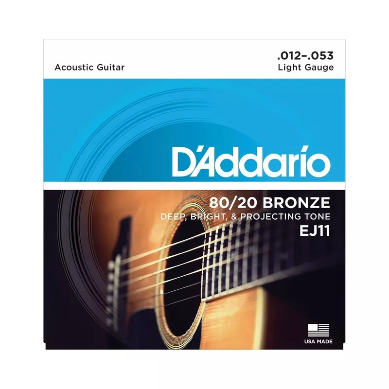 d-addario-ej11-80-20-bronze-acoustic-guitar-strings-light D’Addario EJ11 80/20 Bronze Acoustic Guitar Strings, Light