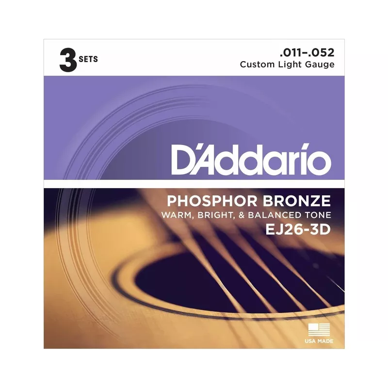 d-addario-ej26-phosphor-bronze-acoustic-guitar-strings-custom-light-3-pack D’Addario EJ26 Phosphor Bronze Acoustic Guitar Strings, Custom Light (3-Pack)