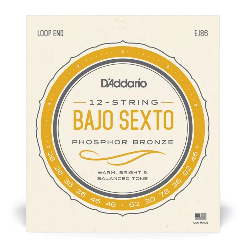D’Addario EJ86 Bajo Sexto Strings Loop End