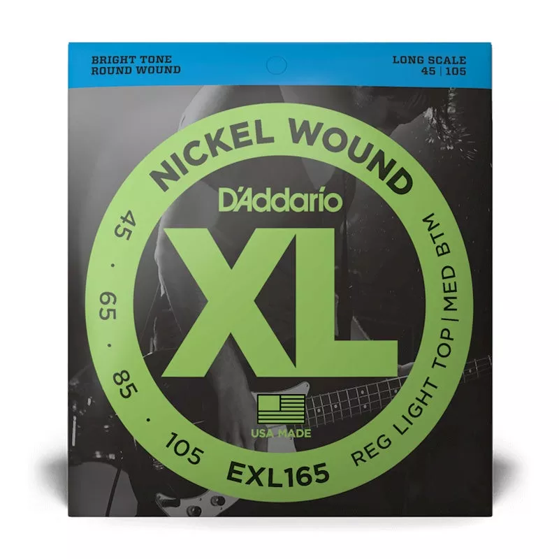 d-addario-exl165-45-105-custom-light-long-scale-set-nickel-wound-electric-bass-s D’Addario EXL165 45-105 Custom Light/Long Scale Set Nickel Wound Electric Bass Strings