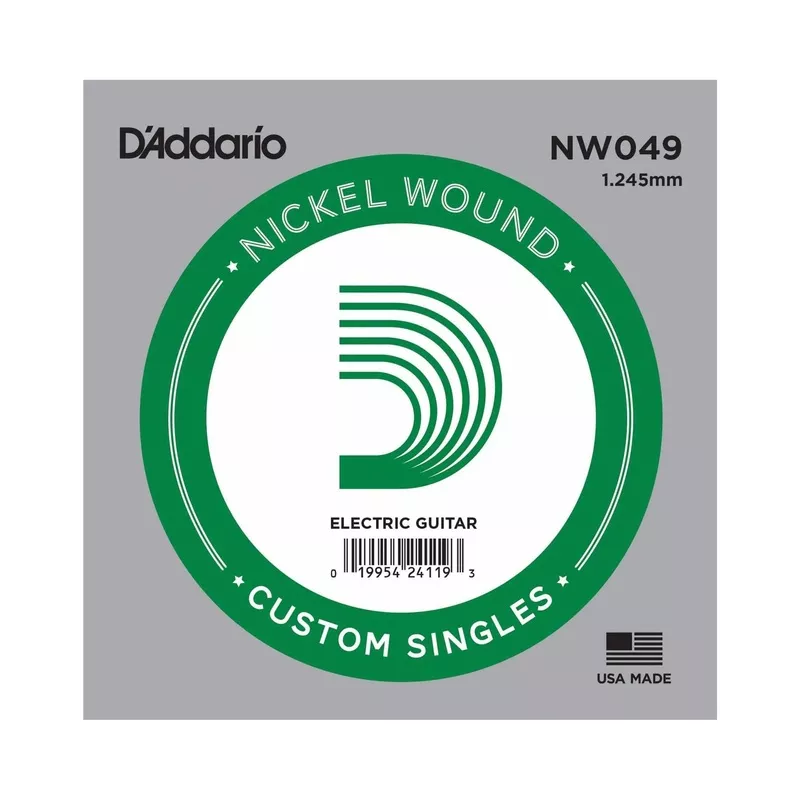 D’Addario NW049 Nickel Wound Ball End Single String, .049