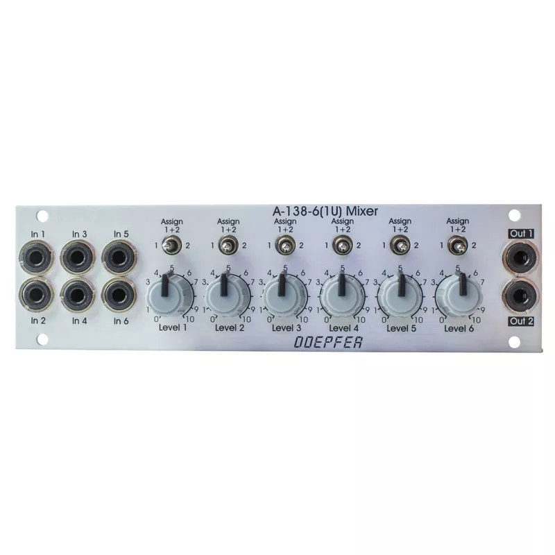 doepfer-138-6-1u-six-channel-mixer-pre-order DOEPFER A-138-6 1U SIX CHANNEL MIXER : PRE-ORDER