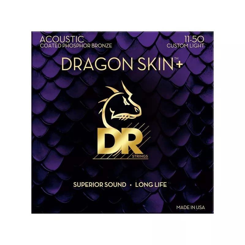 dr-strings-dragon-skin-phosphor-bronze-acoustic-guitar-strings-custom-light-11-5 DR Strings DRAGON SKIN+ Phosphor Bronze Acoustic Guitar Strings Custom Light 11-50