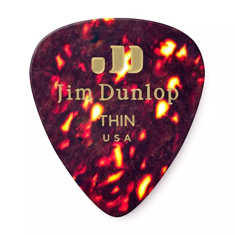 Dunlop Celluloid Guitar Picks Shell Thin Player Pack 2 Pack (24) Bundle