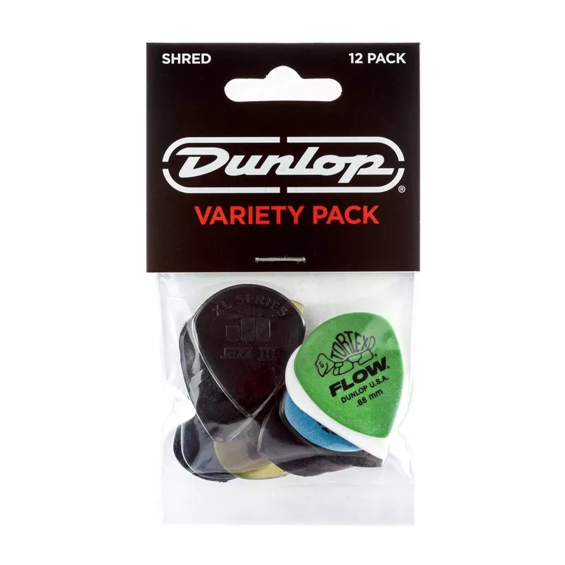 Dunlop Shred Pick Vareity Pick Pack 12-Pack 4 Pack Bundle