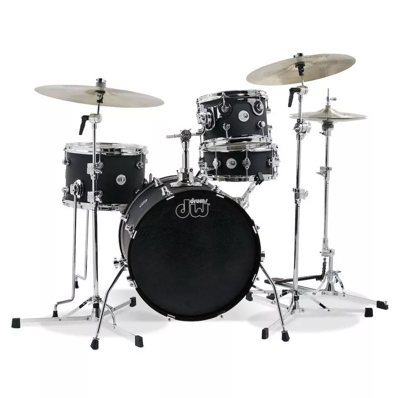 DW Design Mini-Pro 4pc Drum Set w/18BD Black Satin