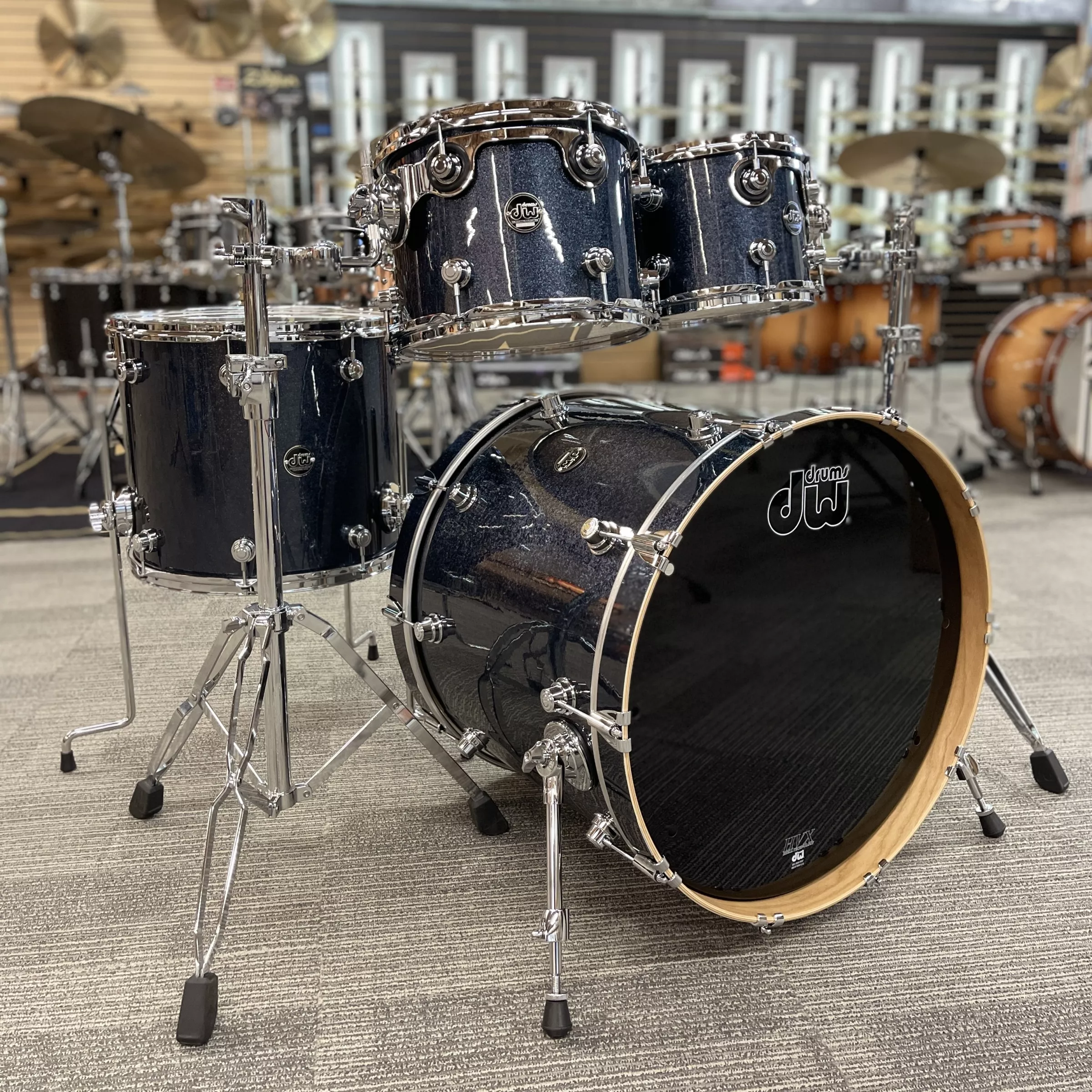 dw-performance-4pc-limited-cherry-shell-pack-22-10-12-16-black-sparkle-floor-mod DW PERFORMANCE 4PC LIMITED CHERRY SHELL PACK 22-10-12-16 - BLACK SPARKLE - FLOOR MODEL