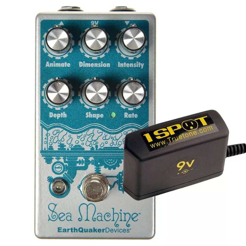 Earthquaker Devices Sea Machine Mega Chorus v3 Bundle w/ Truetone 1 Spot Space Saving 9v Adapter