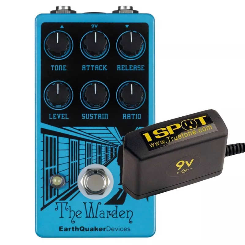 earthquaker-devices-warden-optical-compressor-v2-bundle-w-truetone-1-spot-space- Earthquaker Devices The Warden Optical Compressor v2 Bundle w/ Truetone 1 Spot Space Saving 9v Adapter