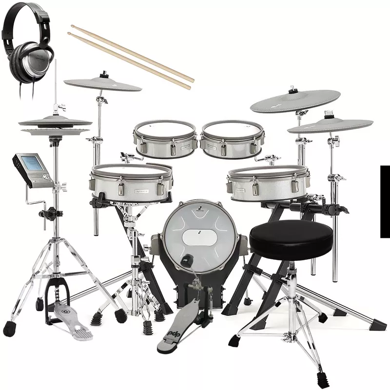 efnote-3b-electronic-drum-set-white-sparkle-drum-essentials-bundle EFNOTE 3B Electronic Drum Set – White Sparkle DRUM ESSENTIALS BUNDLE