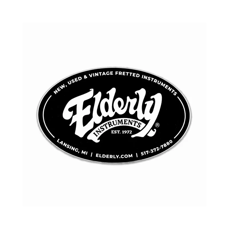 elderly-instruments-black-white-oval-sticker Elderly Instruments Black & White Oval Sticker