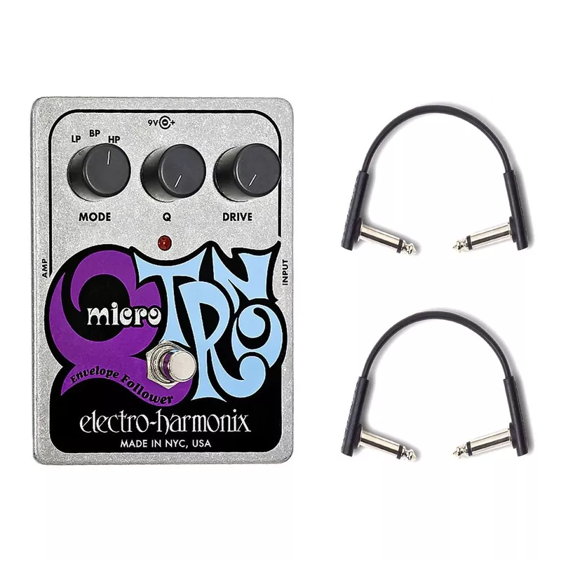 Electro-Harmonix Micro Q-Tron w/(2) RockBoard Flat Patch Cables Bundle
