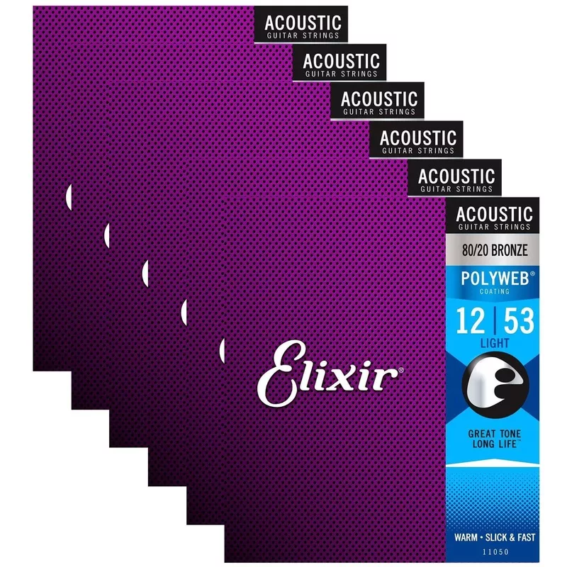 elixir-11050-acoustic-80-20-poly-light-12-53-6-pack-bundle Elixir 11050 Acoustic 80/20 Poly Light 12-53 (6 Pack Bundle)