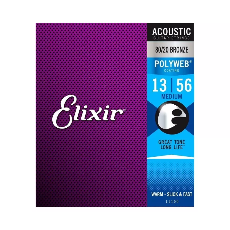 elixir-11100-80-20-bronze-polyweb-acoustic-guitar-strings-medium Elixir 11100 80/20 Bronze Polyweb Acoustic Guitar Strings, Medium