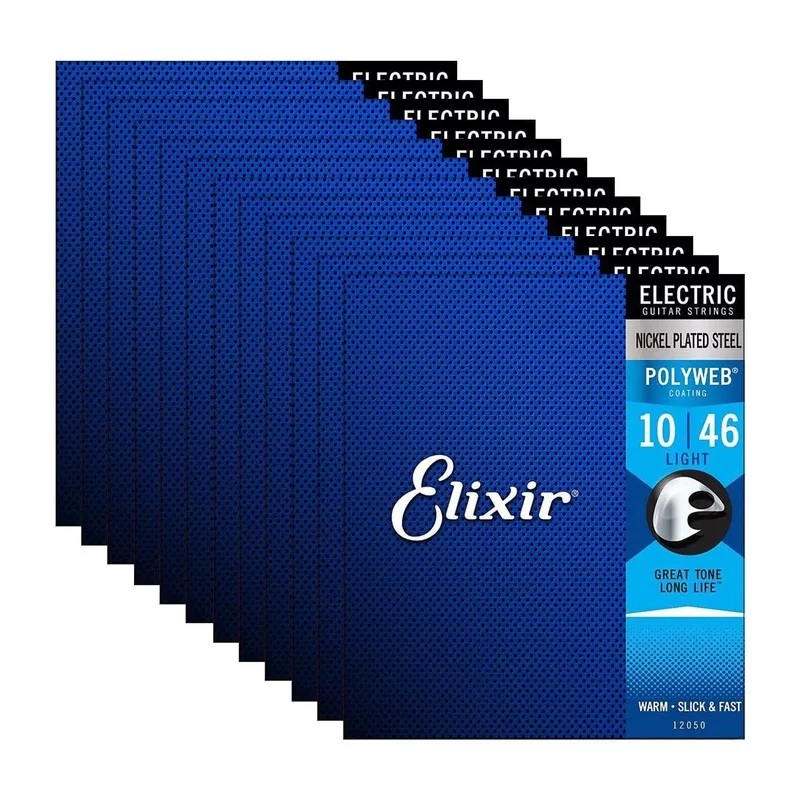 elixir-12050-electric-poly-light-10-46-12-pack-bundle Elixir 12050 Electric Poly Light 10-46 12 Pack Bundle