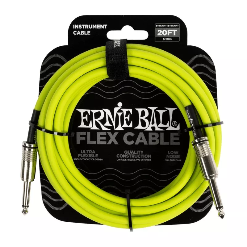 ernie-ball-flex-instrument-cable-straight-straight-green-20-ft Ernie Ball Flex Instrument Cable Straight/Straight – Green – 20 ft.