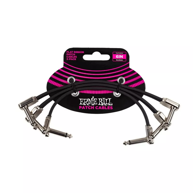 ernie-ball-p06221-flat-ribbon-angle-to-angle-patch-cable-3-pack-6-in Ernie Ball P06221 Flat Ribbon Angle to Angle Patch Cable – 3-Pack – 6 in.