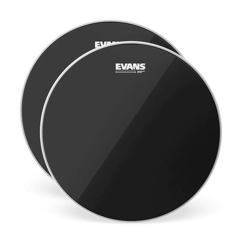 Evans 18″ Black Resonant Tom Drum Head (2 Pack Bundle)