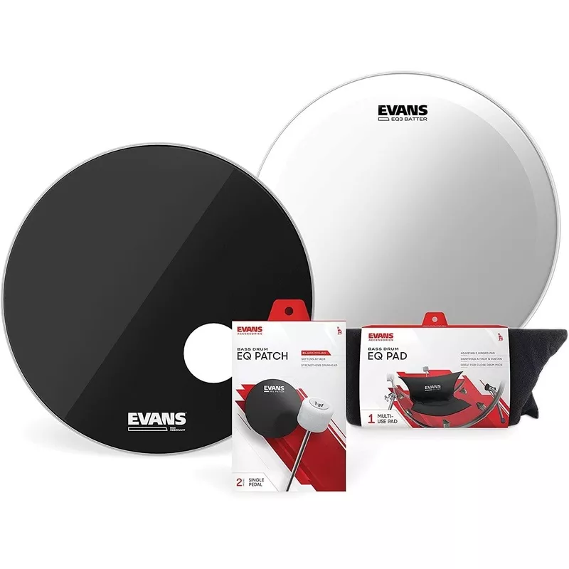 evans-eq3-clear-bass-drumhead-pack-22-w-eq-pad Evans EQ3 Clear Bass Drumhead Pack 22″ w/EQ Pad