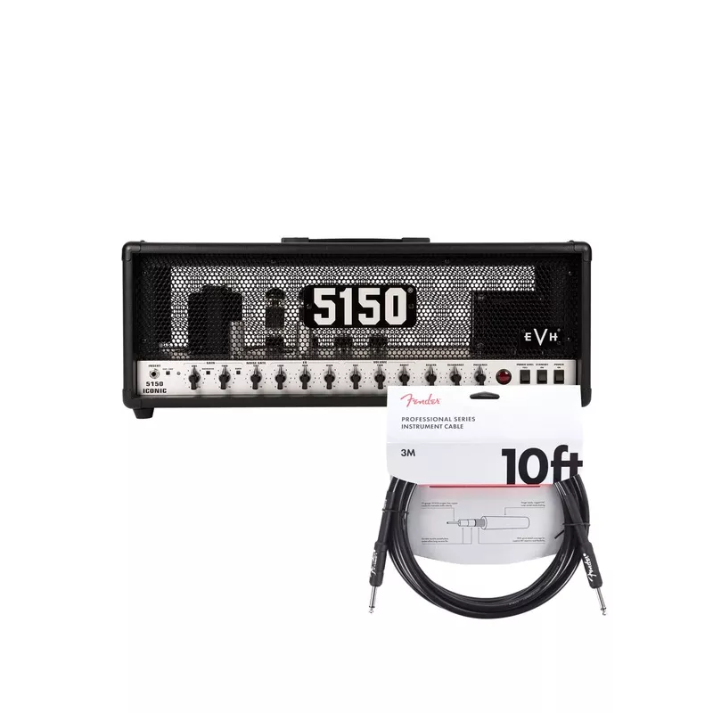 evh-5150-iconic-series-80w-head-black-1-cable-bundle EVH 5150 Iconic Series 80W Head Black and (1) Cable Bundle
