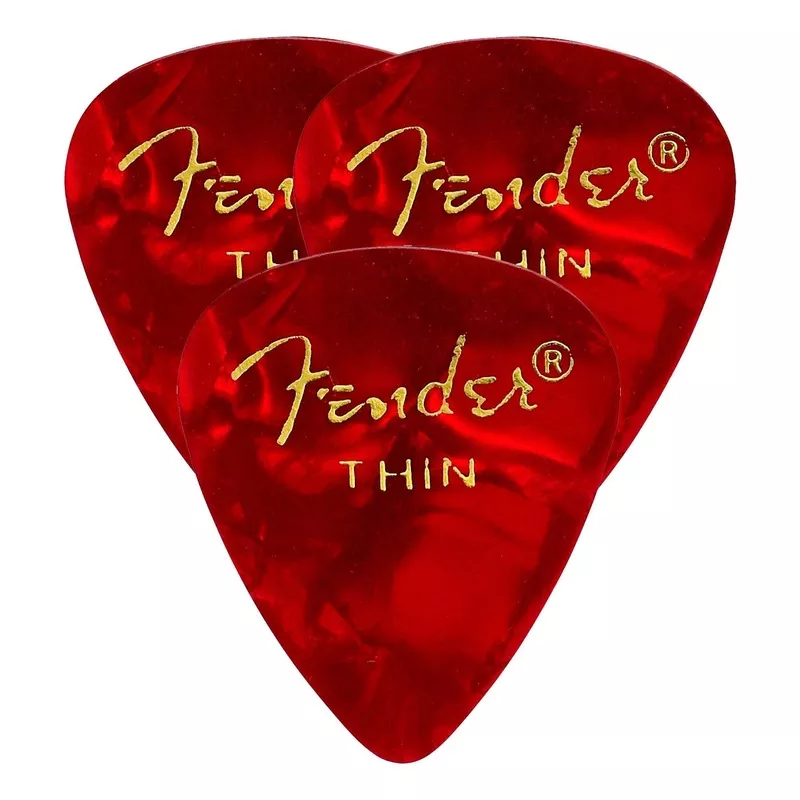 Fender 351 Pick Pack Red MOTO Thin 3 Pack (36) Bundle
