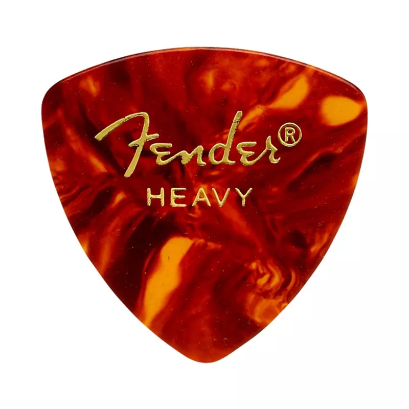 Fender Classic 346 Shape Celluloid Guitar Picks, Tortoise Shell, Heavy