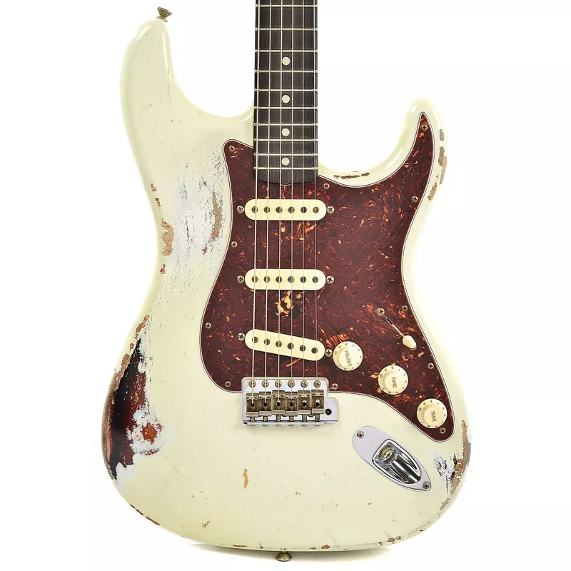 fender-custom-shop-1960-stratocaster-heavy-relic-rw-olympic-white-over-3-tone-su Fender Custom Shop 1960 Stratocaster Heavy Relic RW Olympic White Over 3 Tone Sunburst Master Built by Dennis Galuszka