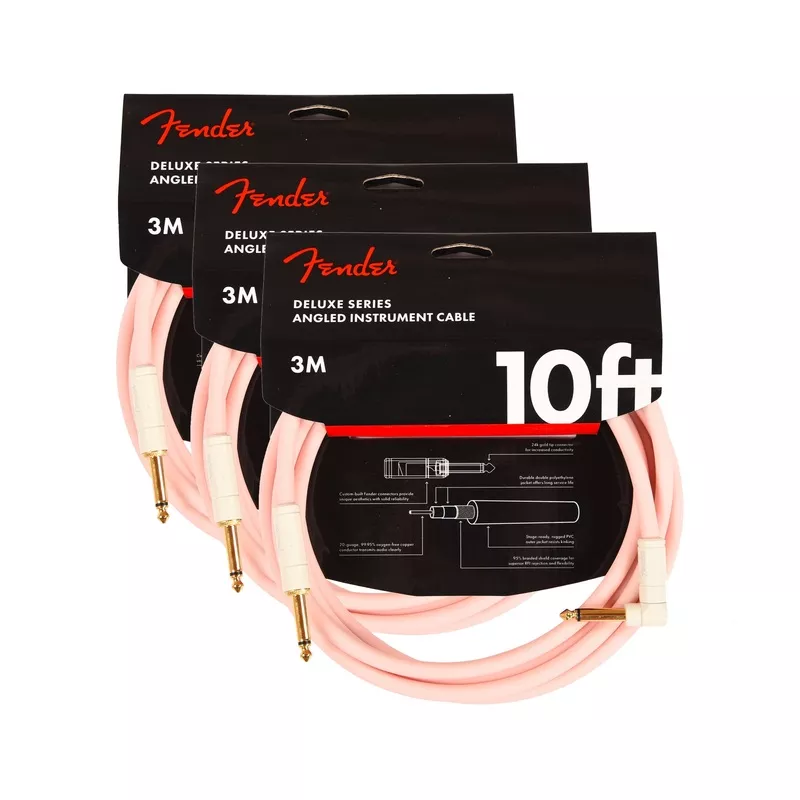 fender-deluxe-instrument-cable-shell-pink-10-angle-straight-3-pack-bundle Fender Deluxe Instrument Cable Shell Pink 10′ Angle-Straight 3 Pack Bundle