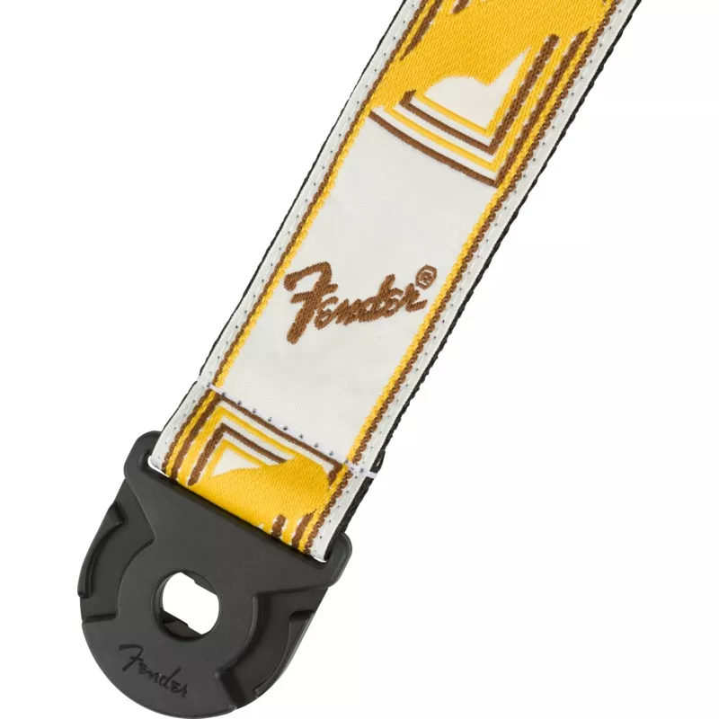 fender-quick-grip-locking-end-strap-white-yellow-brown-2 Fender Quick Grip Locking End Strap, White, Yellow and Brown, 2″